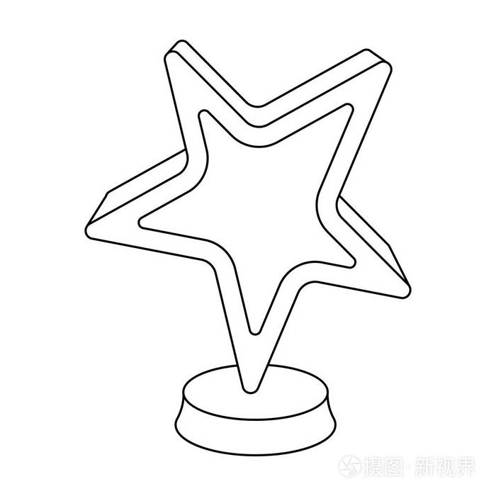 电影奖在大纲样式矢量符号股票图中的单个图标