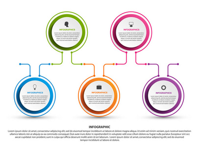 抽象的选项信息图表模板。图表为业务演示文稿或信息横幅