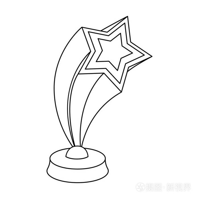 电影奖在大纲样式矢量符号股票图中的单个图标插画-正版商用图片0o5