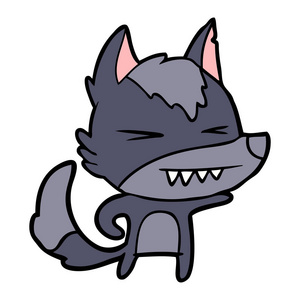 矢量图的生气的狼卡通照片