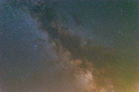 特写银河在夜空上