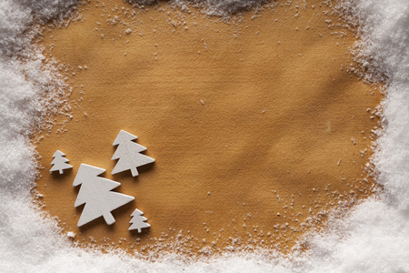 圣诞节背景手工纸 树和雪