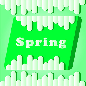 明亮的春天海报与题字和花