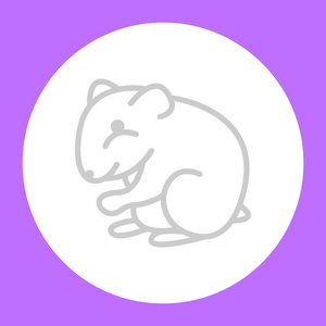 紫色背景下白色圆圈的啮齿动物标志