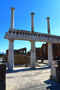 庞贝城，意大利2017 年 3 月 28 日 废墟庞贝考古遗址，古罗马城市，摧毁了在公元前 79 年维苏威火山爆发