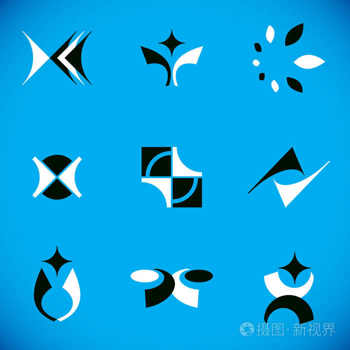 开发图标的概念几何形式的集合