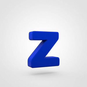 蓝色塑料字母 Z 被隔绝在白色背景上