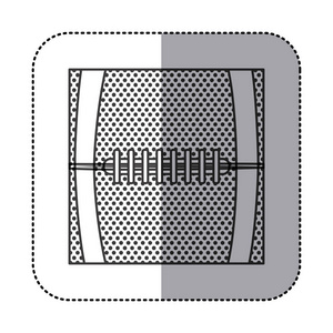 在与足球球纹理的灰度背景方形贴纸