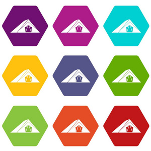 帐篷图标设置颜色六面体
