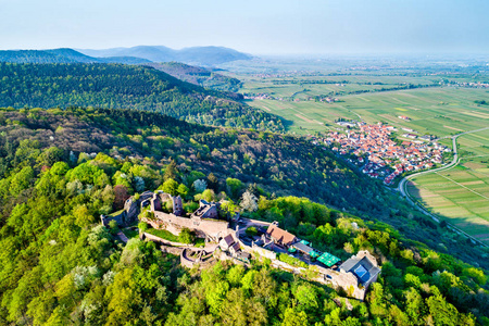 在 Madenburg 的森林城堡。莱茵兰法国, 德国