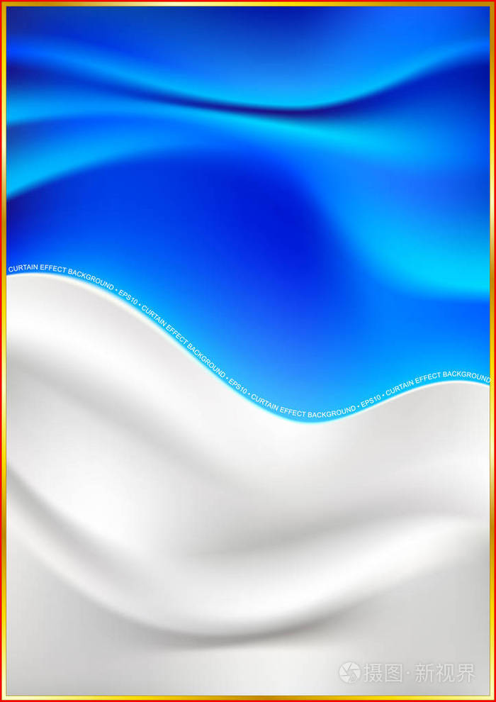 织物褶皱背景的两种颜色作为波浪表面的窗帘效应