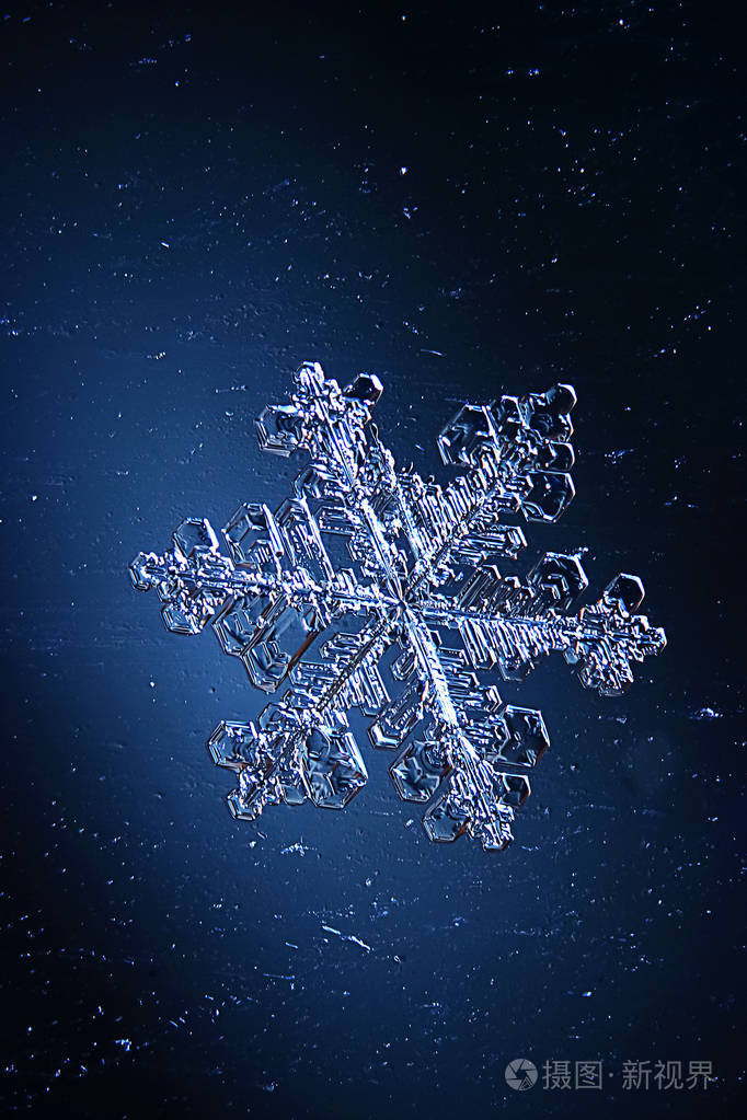 蓝色背景上的雪花