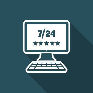 Web 服务 724矢量平面图标的的最高评级