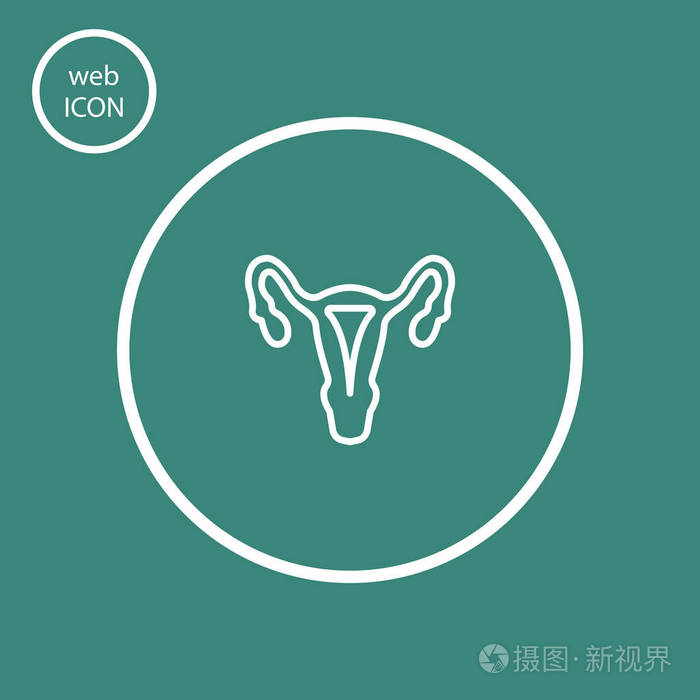 女性生殖器官图标, 矢量插图插画-正版商用图片0o6b41-摄图新视界