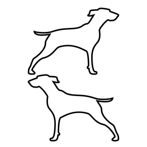 猎人狗或 gundog 图标黑色插图平面样式简单图像