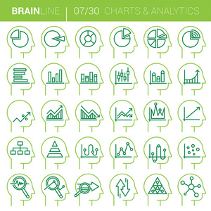 思维过程矢量分析图标