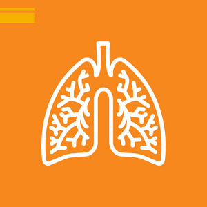 肺部解剖平面图标, 矢量, 插图