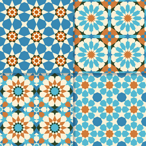 摩洛哥镶嵌件传统的摩洛哥镶嵌图案照片