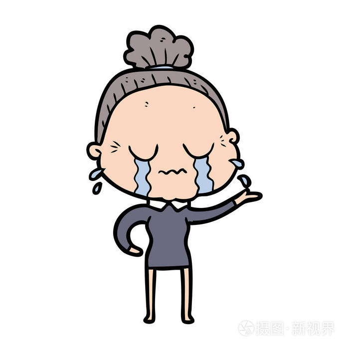 动画片哭泣的老太太