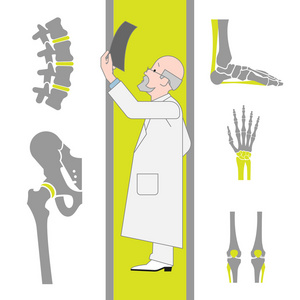 一组平面图标从外科和骨科