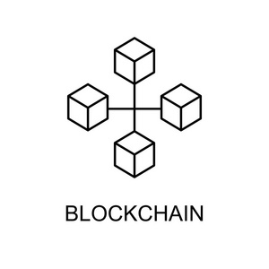 Blockchain 矢量图标或设计元素在大纲样式