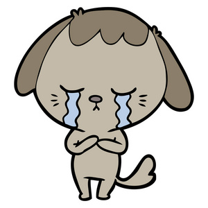 狗哭卡通哭狗的矢量图解照片