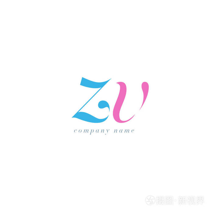 Zv 斜体联合字母徽标