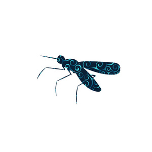 蚊虫螺旋图案彩色剪影动物