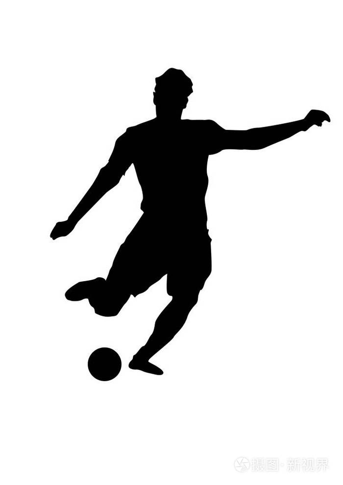 足球运动员的剪影足球运动员射击