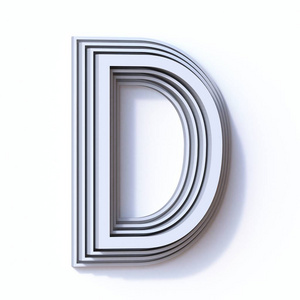 三步字体字母 D 3d