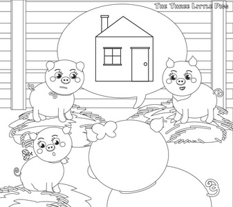 三只小猪的故事图片-三只小猪的故事素材-三只小猪的故事插画-摄图新