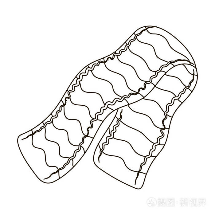 围巾和披肩单大纲样式矢量符号股票图中的图标插画-正版商用图片0o7