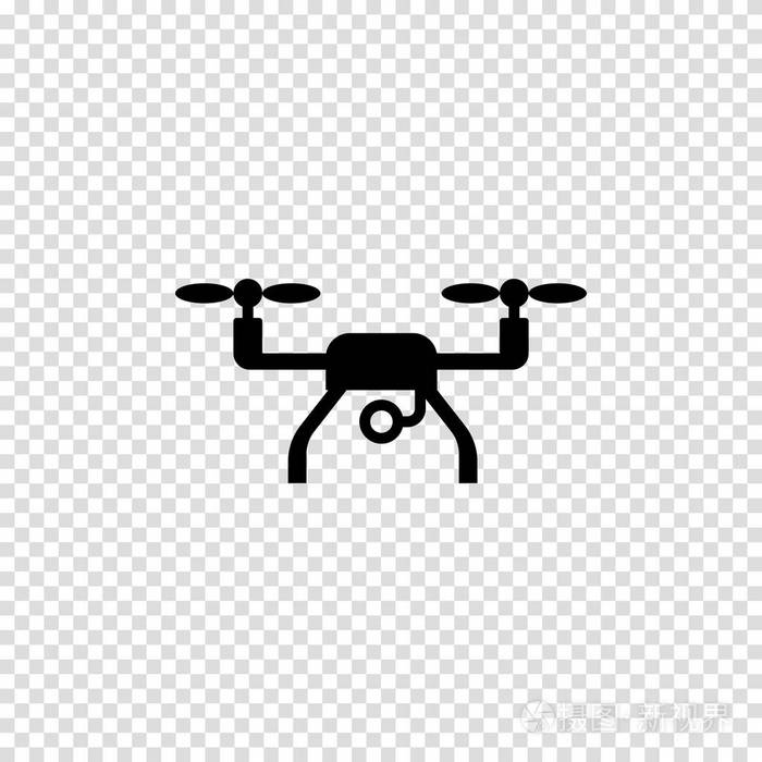 带有相机矢量图标的无人机