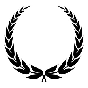 sc黑白简单矢量抽象圆花圈王冠标志母亲节快乐的矢量刻字插图贺卡.