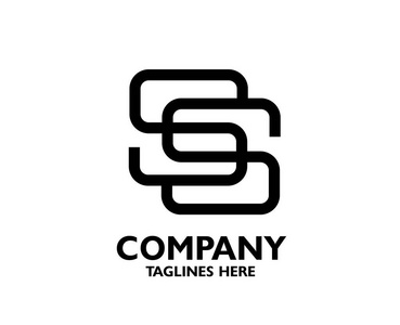 字母 ss 徽标图标设计模板元素.徽标初始字母 ss.