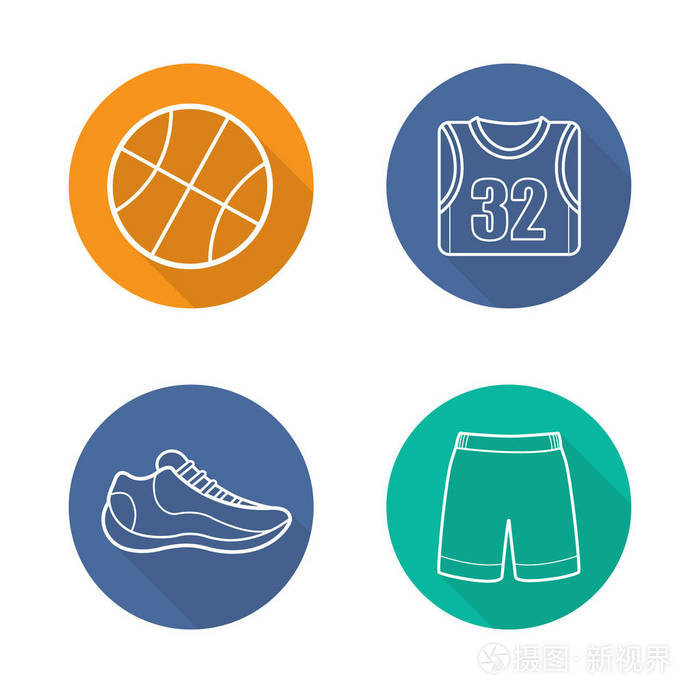 篮球平面图标集