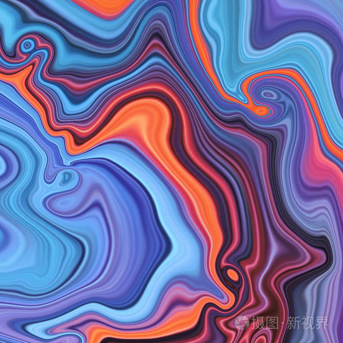 抽象背景霓虹灯调色板生动流畅的艺术大理石纹理鲜艳的色彩玛瑙壁纸
