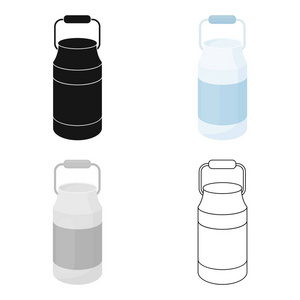 牛奶罐图标卡通。单个生物 生态 有机产品图标从大牛奶卡通
