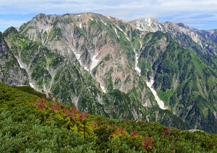 高山风景在日本阿尔卑斯, 东京西边