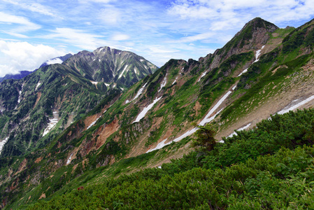 高山风景在日本阿尔卑斯, 东京西边