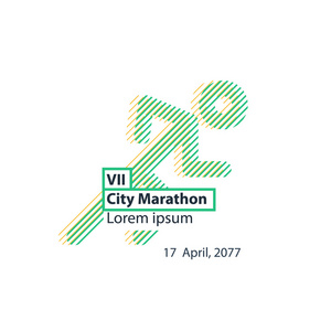 城市马拉松赛跑者标志图片
