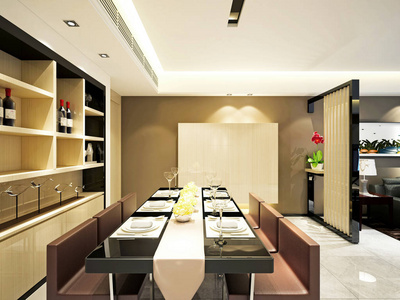 3d. 客厅和饭厅的渲染