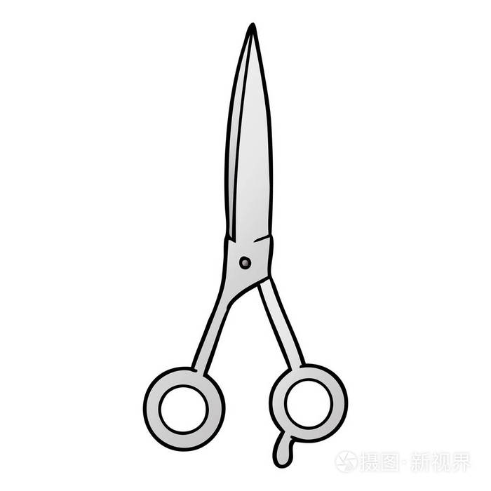 卡通理发剪刀的矢量图解