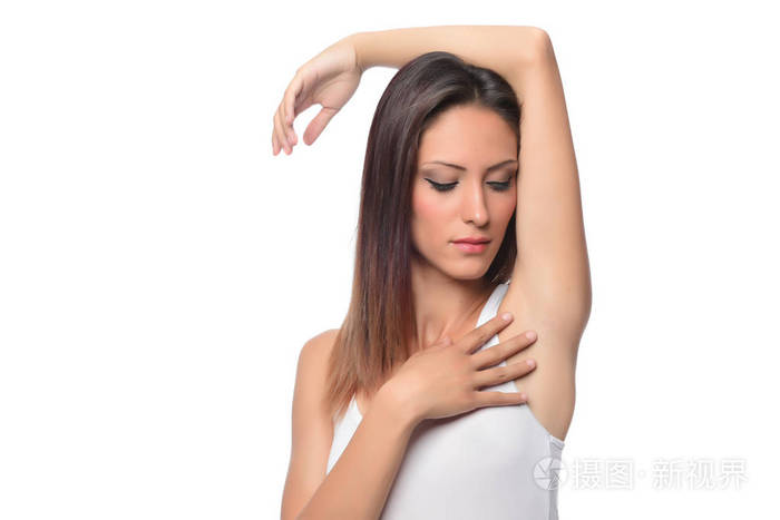 腋下妇女护理白色背景隔离