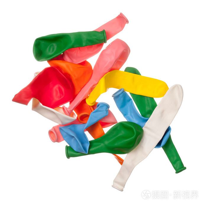 在白色的缩瘪的气球