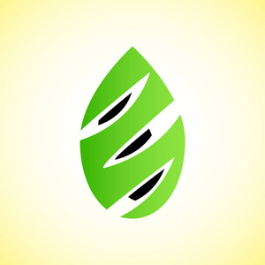 一个美妙的简单的标志设计, 从绿叶创造