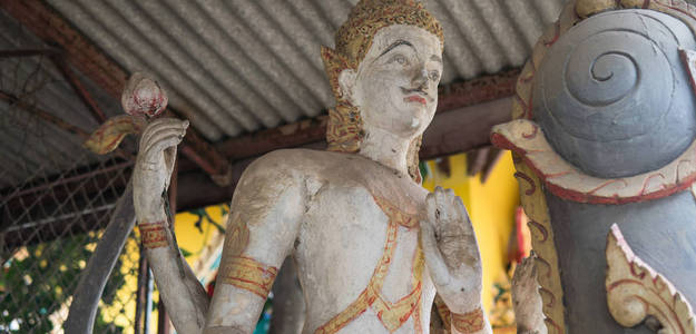 泰国文化宗教的细节。Dhewa, 苏梅岛文化美术中心