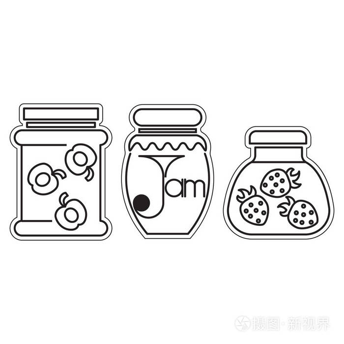 果酱在罐子线矢量图标插画-正版商用图片0o805d-摄图新视界