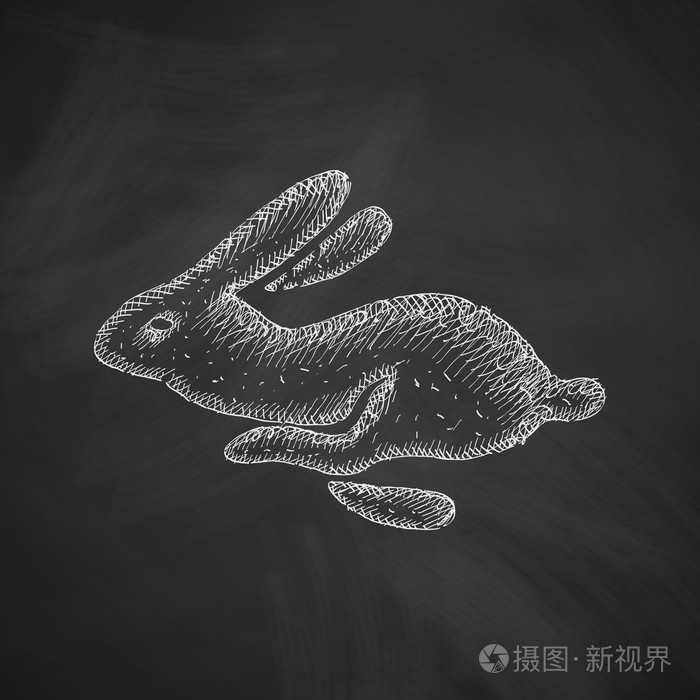 手绘复活节兔子图标