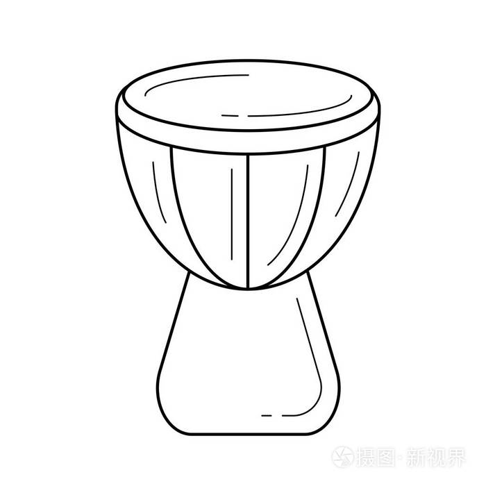 非洲鼓线图标插画-正版商用图片0o87th-摄图新视界